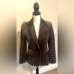 J Crew Velvet Cotton Blazer, lined